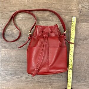 Coach Rare 4020 Red Leather drawstring Crossbody Bag